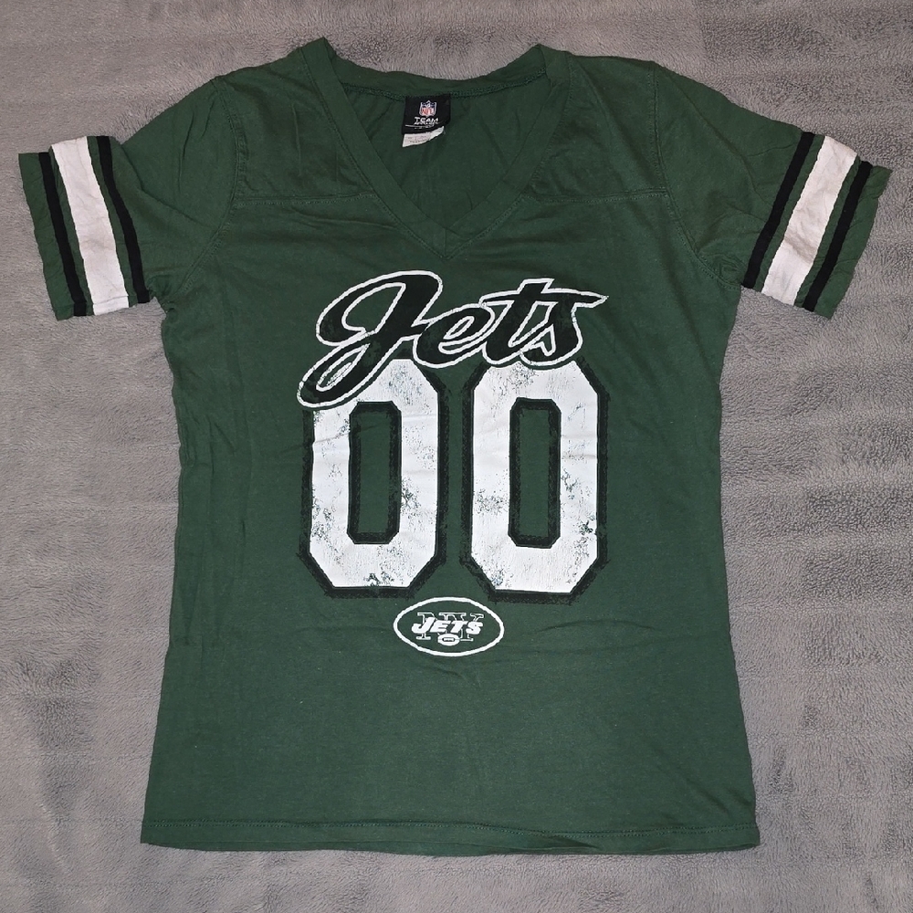 NFL Team Apparel Women's Green Jets Short Sleeve Tee Size Large